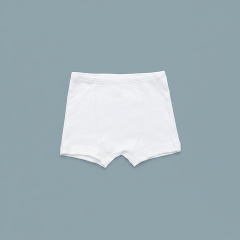 Boys Fitted Boxer, white
