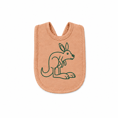 Sunset peach kangaroo bib without annotations