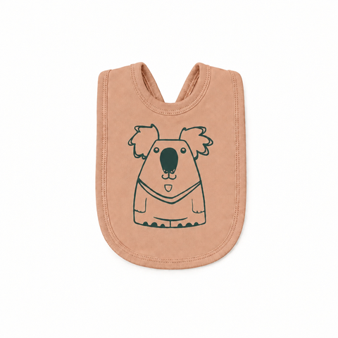 Sunset peach koala bib