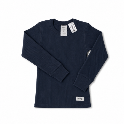 Ribbed White Long Sleeve Crew