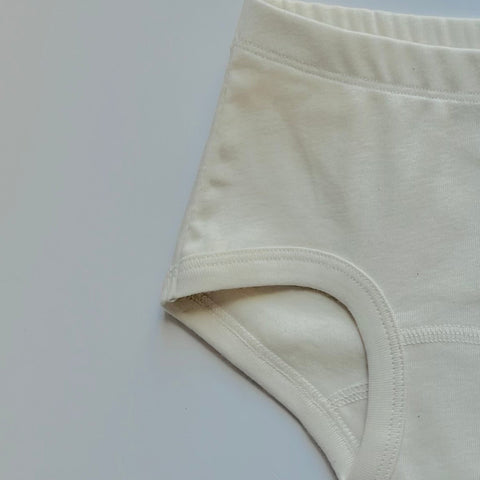 Girls Organic Cotton Full Brief, Natural