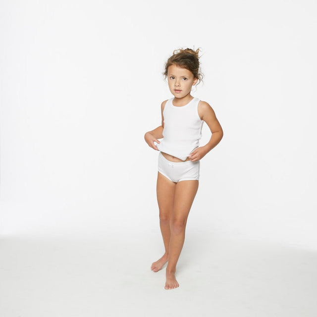 Girls Organic Cotton Full Brief, White G'DAY BABY