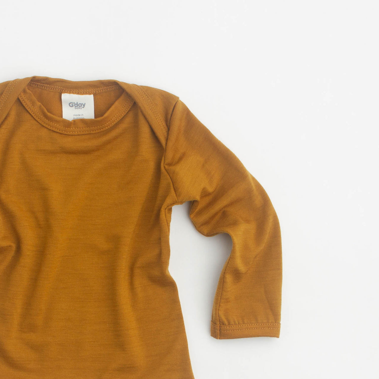 Merino Wool Australian made Baby Tee, Red G'DAY BABY