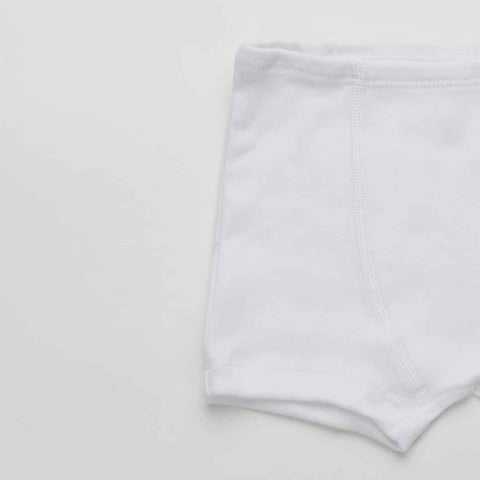 Boys Organic Fitted Boxer, White