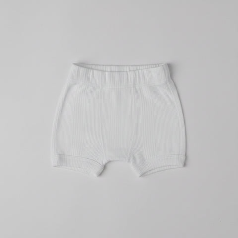 Unisex Ribbed Boxer, White